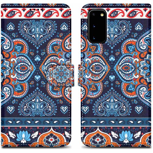 Cadorabo Ohi&amp;scaron;je, združljiv s Samsungom - Design Blue Mandala &amp;scaron;t. 1 - Za&amp;scaron;čitni pokrov z magnetnim zapiranjem, funkcijo stojala in režo za kartico, (20589874) Slike