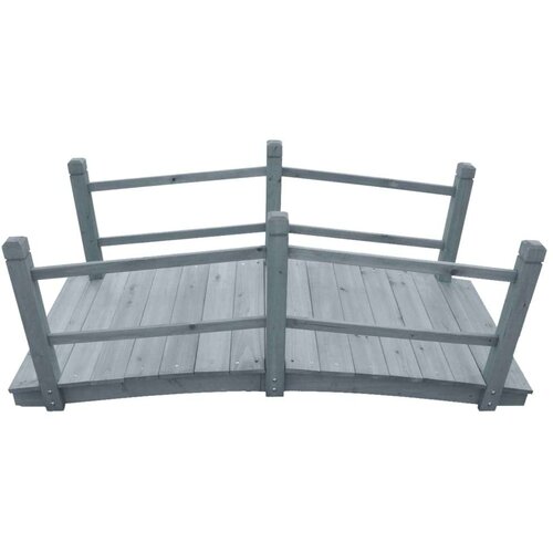 VidaXL Vrtni most sivi 140 x 60 x 56 cm od masivne jelovine Slike