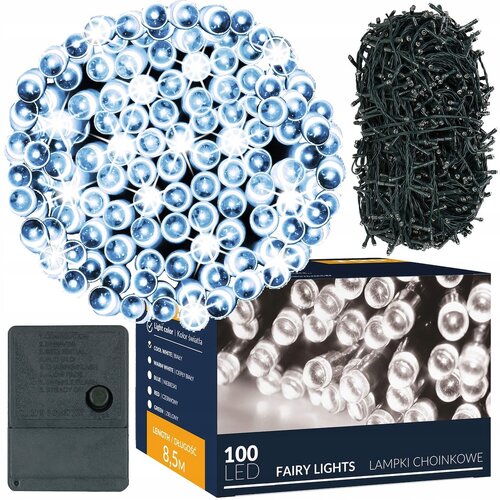 springos 100 LED LUČK ZA BOŽIČNO JELKO OUT/INT TOK SVETLEČA ŽICA 8,5m HLADNO BELA, (21638684) Cene