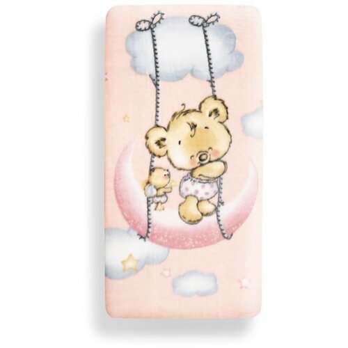 Interbaby Raschel dekica 110x140 Medvjedić roza Slike
