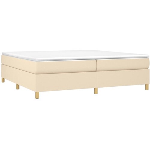  Okvir za krevet s oprugom krem 200x200 cm od tkanine Slike