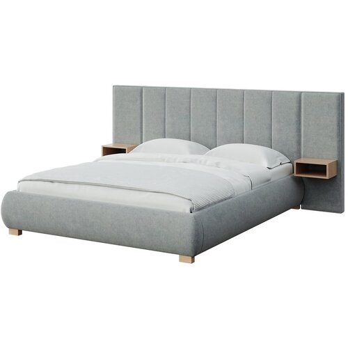 MESONICA Sivi tapecirani bračni krevet s podnicom 180x200 cm Fioro – Cijene