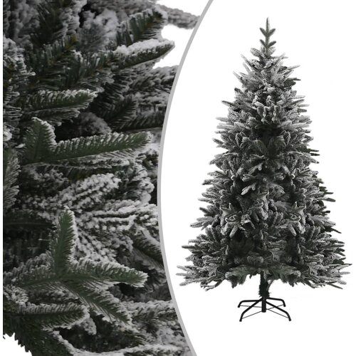 vidaXL Umetna novoletna jelka s snegom zelena 180 cm PVC in PE Cene