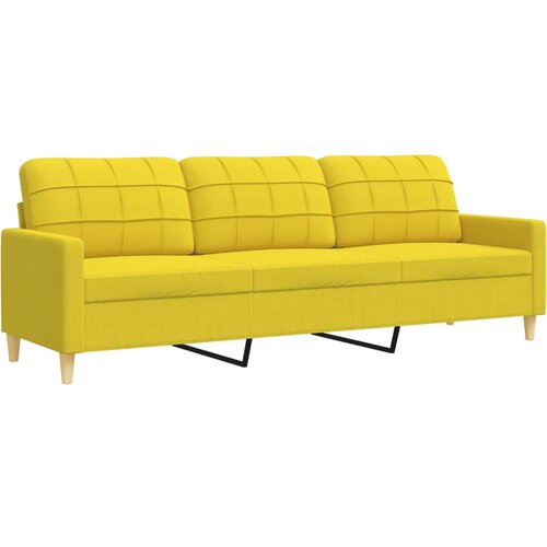  3-dijelni set sofa s tabureom svjetložuti od tkanine Slike
