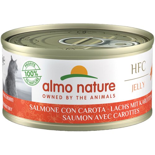 Almo Nature HFC Natural 6 x 70 g - Losos s korenjem v želeju Cene