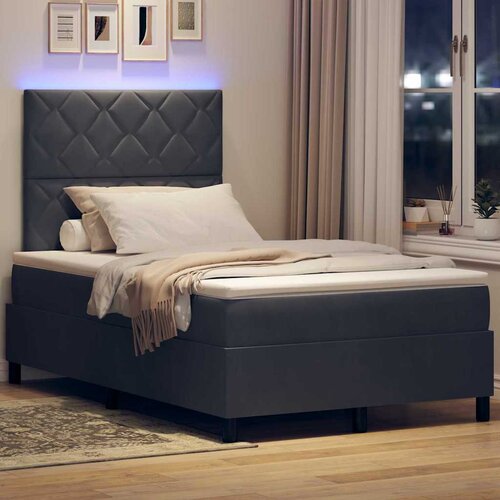  LED Box Spring Krevet Tamno siva 120 x 200 cm Bar&amp;scaron;un Slike