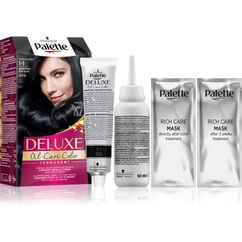 Schwarzkopf Palette Deluxe permanentna barva za lase odtenek 1-1 909 Blue Black Cene