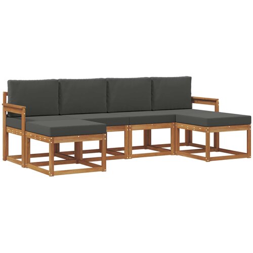 Set vanjskih sofa 6 kom. Prirodna i antracit Smeđa 249 x 122,5 x 73 cm Slike