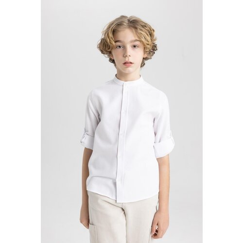 Defacto Boy's High Neck See-through Textured Long Sleeve Shirt Slike