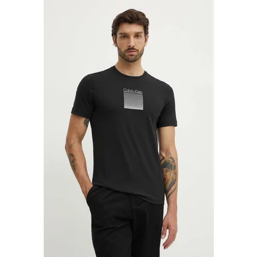 Calvin Klein Bombažna kratka majica moška, črna barva, K10K113107