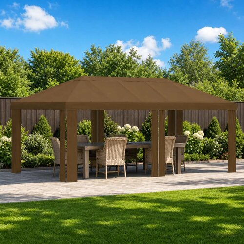 Gazebo Pokrivač 6 x 3 m Sivosmeđa Poliester 190 gsm Cijene