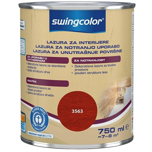 SWINGCOLOR Dekorativna lazura za bivalne prostore (750 ml, rdeča, na vodni osnovi) Slike