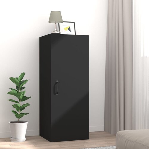 VidaXL viseći zidni ormarić crni 34,5 x 34 x 90 cm konstruirano drvo Slike