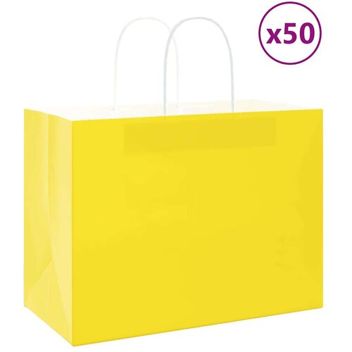  Papirnate vrečke 50 kosov z ročaji rumena 32x17x25 cm, (5000160890) Cene