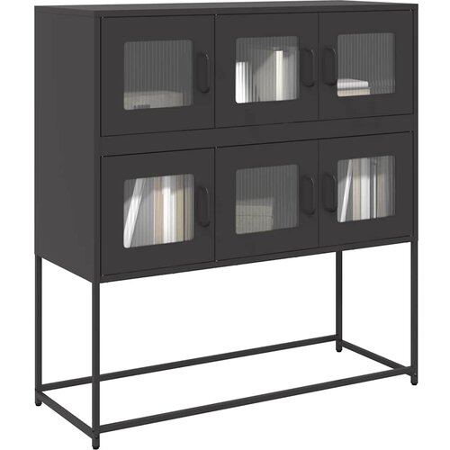 Komoda crna 100,5 x 39 x 107 cm od hladno valjanog čelika Cijene