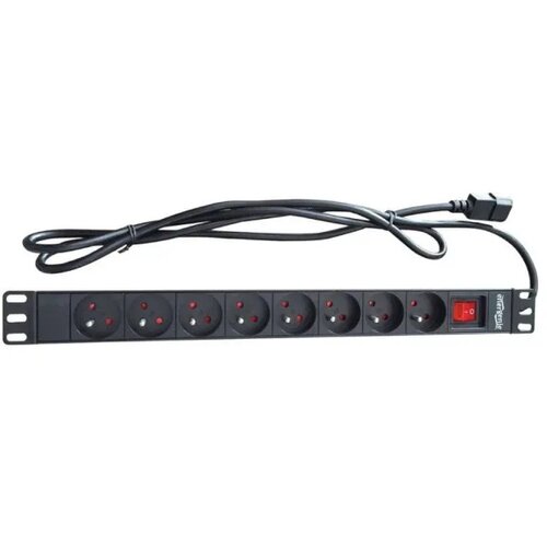  Kabl 230V razvodni PDU panel 19&amp;quot;/1U sa 8 utičnih mesta,1.8m C14 (PDU-8SP-1U-C14) Slike