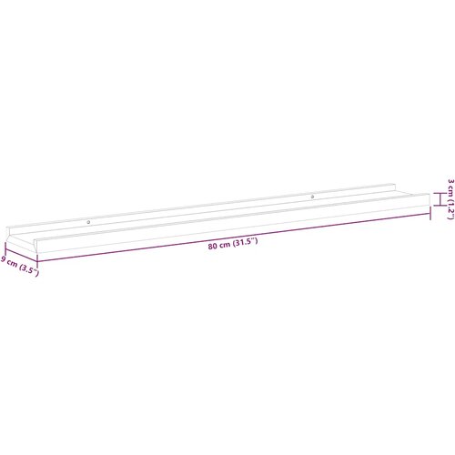  Zidne police 4 kom crne 80 x 9 x 3 cm Slike
