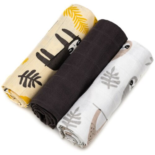 T-TOMI TETRA Cloth Diapers HIGH QUALITY plenice iz blaga Sloths 70x70 cm 3 kos Cene