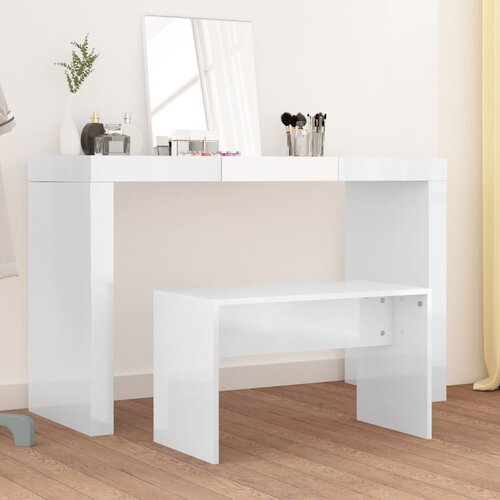 vidaXL toaletni stolac sjajni bijeli 70 x 35 x 45 cm konstruirano drvo Cijene