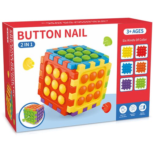  Didaktična kocka Button Nail 2v1 Cene