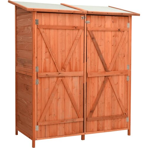 VidaXL Vrtna lopa za orodje 140x75x160 cm trden les jelke Slike