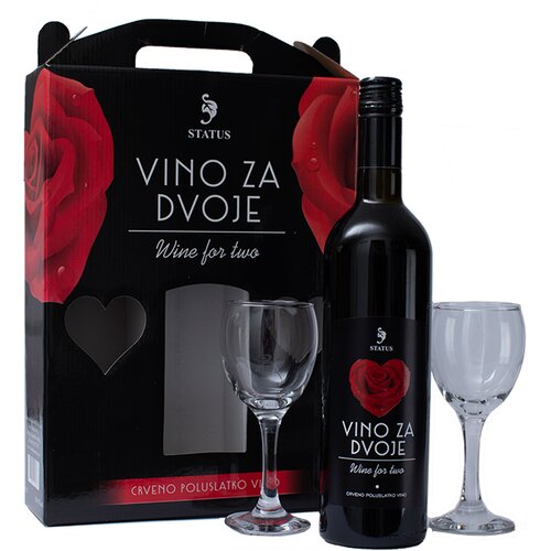 Status Set Crveno vino za dvoje + dve ča&scaron;e, 0.75l Cene