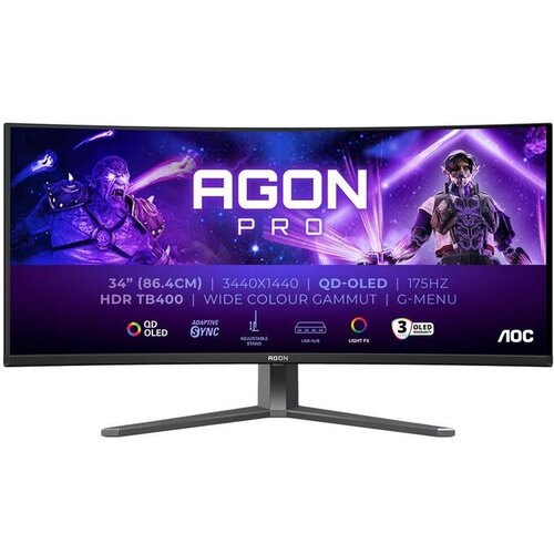 AOC monitor 34" agon pro AG346UCD oled 3440x1440/175Hz/0.03ms/2xHDMI/DP/zvučnici Cene