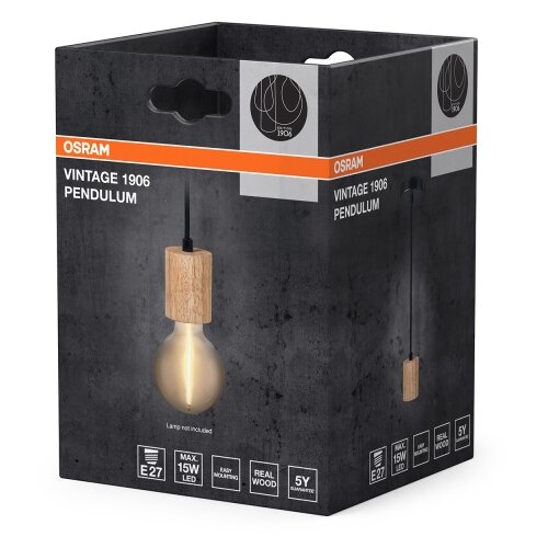 Osram Napajajući kabl PENDULUM CYLINDER 1xE27/15W/230V drveni Slike