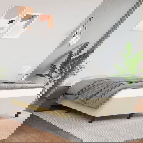 VidaXL Posteljni okvir krem 120x200 cm umetno usnje Slike