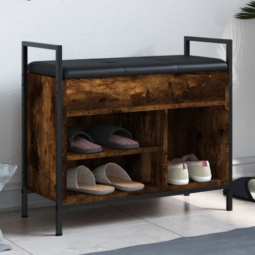 vidaXL Klupa za cipele boja dimljenog hrasta 65 5x32x57 5 cm drvena Cijene