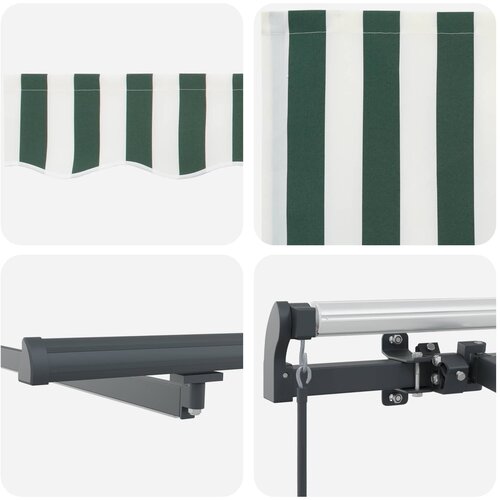  Skrovita tenda Zelena i bijela 500 &amp;times;300 cm tkanina Slike