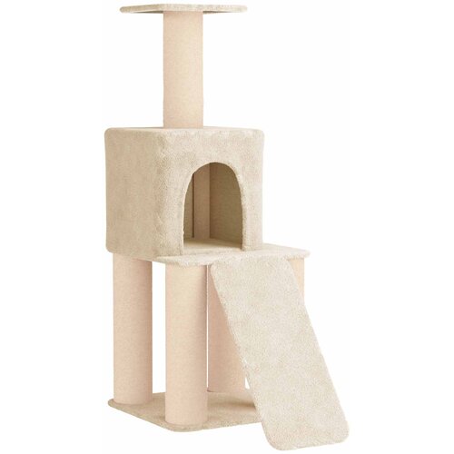 vidaXL Mačje drvo s sisalnim postoljima za grebanje Krem 146 cm - Krem Cene