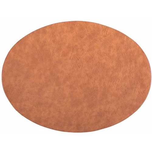 ZicZac narančasto-smeđa prostirka s imitacijom kožeTroja, 33 x 45 cm