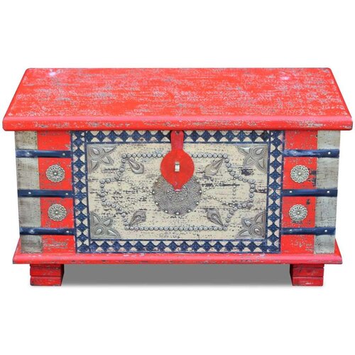 VidaXL &amp;scaron;krinja za pohranu crvena mango drvo 80x40x45 cm Slike