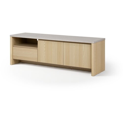 Marckeric Bela/v svetli naravni barvi TV omarica v hrastovem dekorju 153x50x45 cm Dore &amp;ndash; Slike