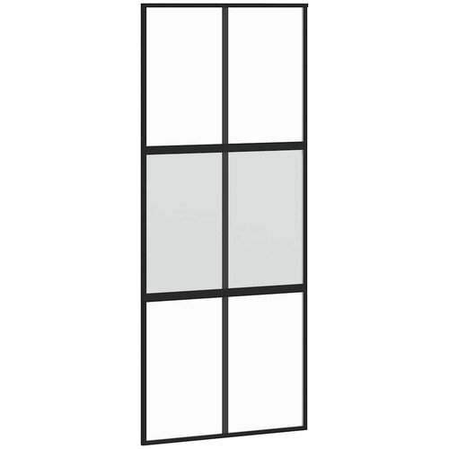  Klizna vrata s priborom crna 90 x 205 cm kaljeno staklo Slike