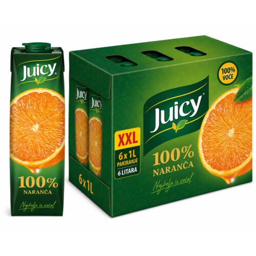 Juicy 100% naranča 1 l/6-pack XXL Cene
