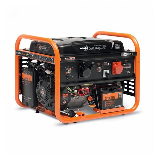 Daewoo GDA 7500DPE-3 engine-generator 6000 W 30 L Petrol Orange, Black Cijene