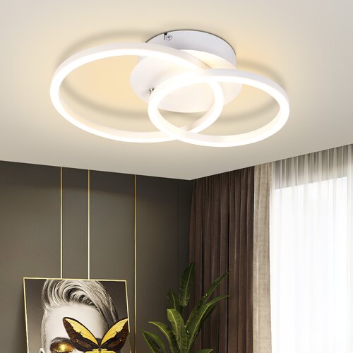 Nettlife LED stropna svetilka - bela okrogla stropna svetilka z 2 obročema, moderna oblika, 24 W, 3000 K, toplo bela, za kuhinjo in dnevno sobo, (22111296) Cene