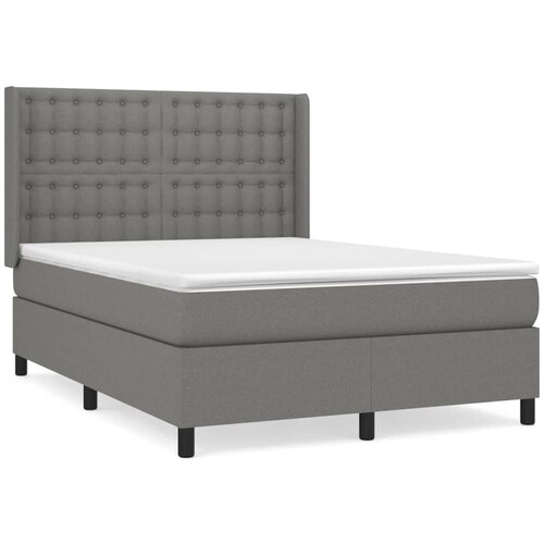 Maison Chic Box spring postelja - Vzmetna postelja z vzmetnico temno siva 140x200 cm blago SL8092, (21903067) Cene