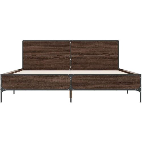  Okvir kreveta boja hrasta 120x200 cm konstruirano drvo i metal Slike