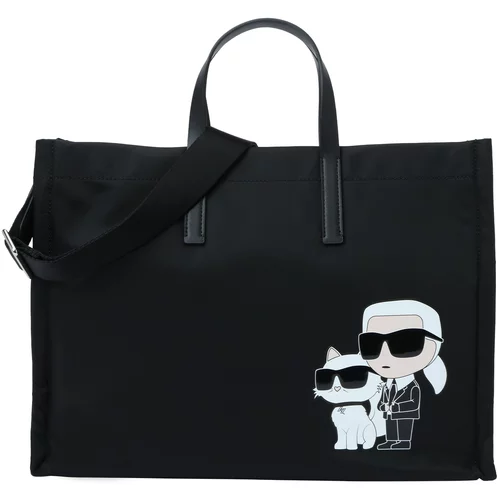 Karl Lagerfeld Nakupovalna torba bež / črna / bela