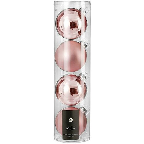 Mica Decorations Božićne kuglice (Roze boje, Staklo, Promjer: 10 cm, 4 Kom.) Cijene