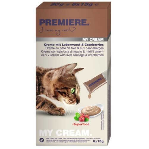 Premiere poslastica za mačke My Cream jetra i brusnica 6x15 g Cijene