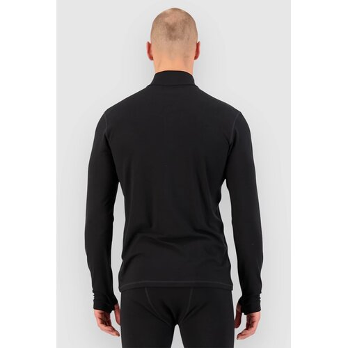 Mons Royale Cascade Merino 1/4 Zip Base Layer Top black Slike