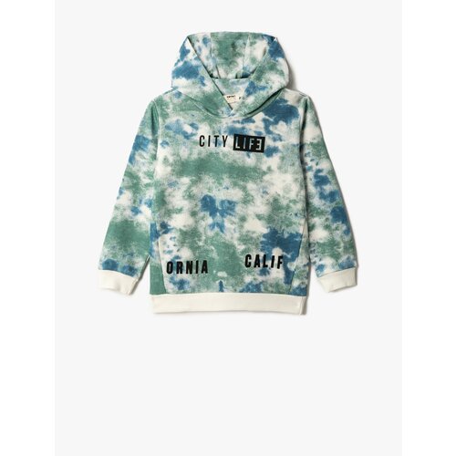 Koton Tie-Dye Printed Hooded Sweatshirt Long Sleeve Slike