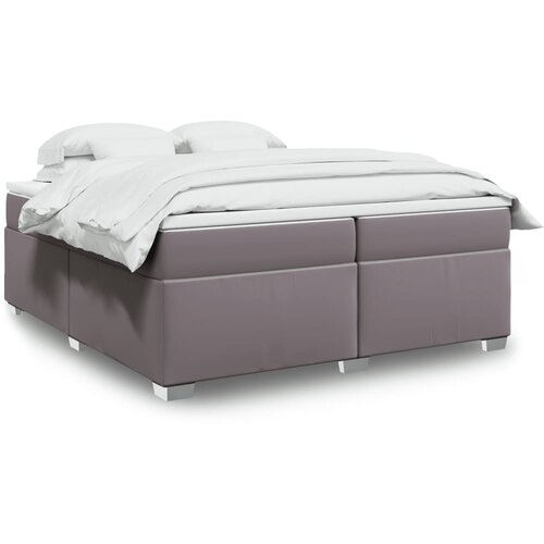  The Living Store Box spring postelja z vzmetnico siva 200x200 cm umetno usnje - Box Spring Postelja, (21516726) Slike