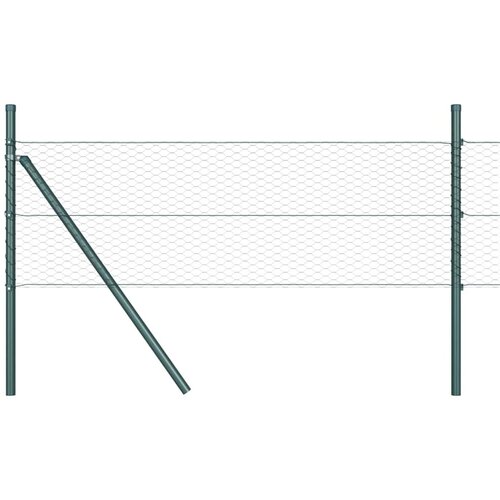 VidaXL &amp;Scaron;esterokutna Ograda Siva 0,4x100 m Čelik, Stupovi Ograde 13 kom Žuti &amp;Oslash;32 mm 80 cm Galvanizirani Čelik Slike