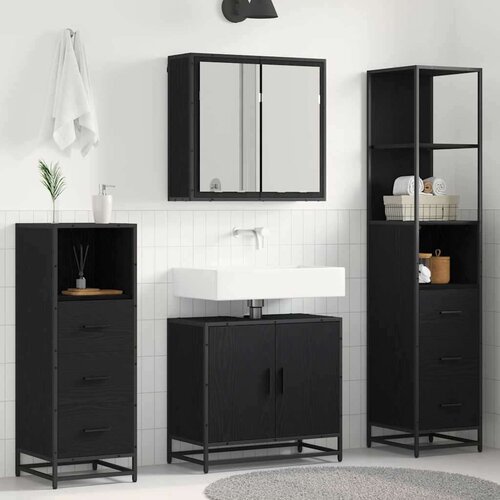 vidaXL set namještaja za kupaonicu 4 pcs crni hrast 65 x 33 x 60 cm Cene