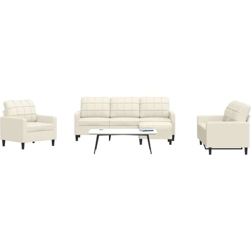  4-dijelni set sofa s jastucima krem baršunasti Cene